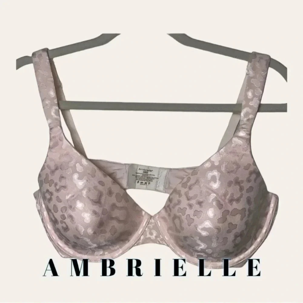 0610W. AMBRIELLE 36D PINK CHEETAH PRINT ADJUSTABLE‎ STRAPS
